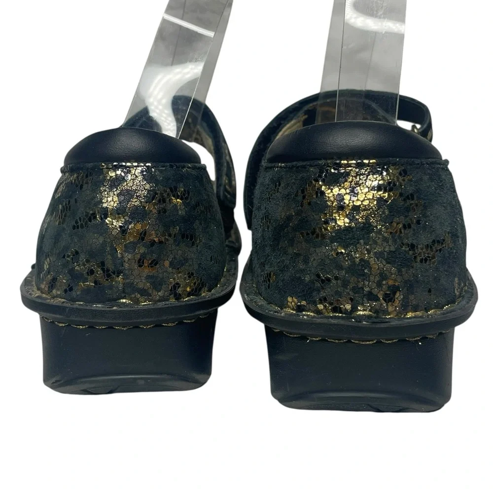Alegria 39 Belle Glammo gold and black suede Mary Janes - Picture 5 of 9
